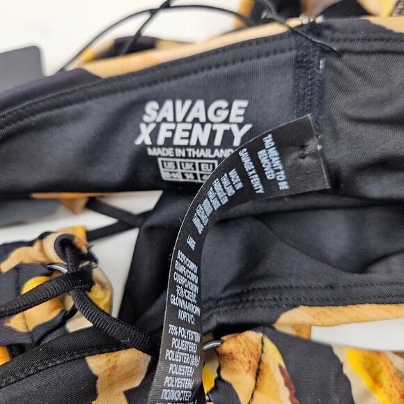 New Savage x Fenty Wildcat Strappy Back Tank Bra Womens L Animal Instinxx Brown - Picture 6 of 8